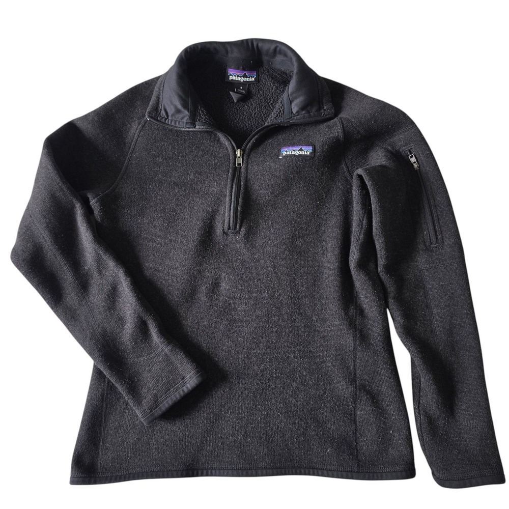Patagonia Womens Better Sweater 1/4 Zip Fleece Black Heather Small